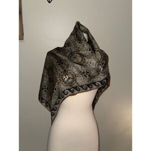 Designer Silk Scarf Vintage Portrait Mosaic Design Square